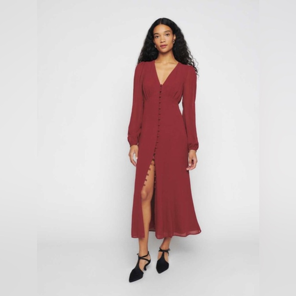 Reformation Brogan Dress in Chianti